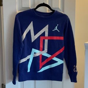 Boys Jordan Crew Neck Sweater Blue LS 23 Medium 10 12 New Mint Green Tan Red NEW